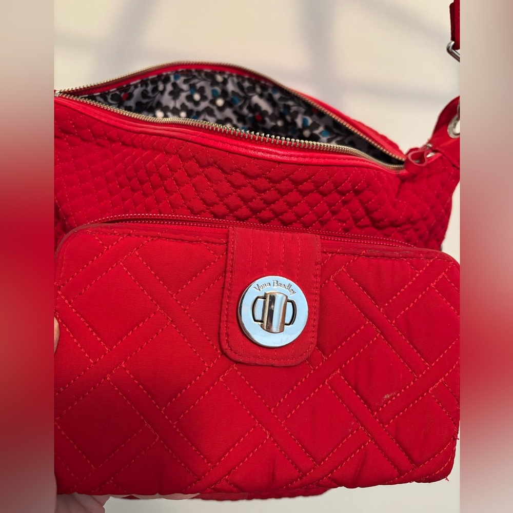 Vera Bradley quilted handbag w/matching Wallet